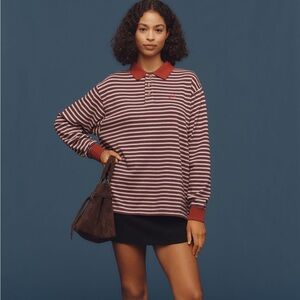 Striped Long Sleeve Polo Shirt